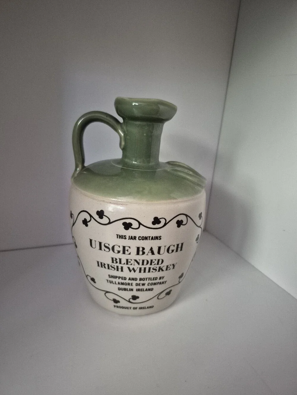 EMPTY Tullamore Dew Irish Whiskey Ceramic Decanter - No Stopper